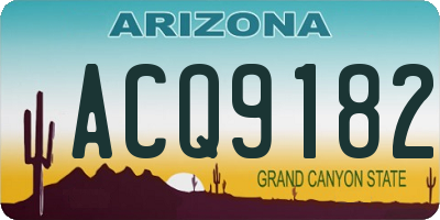 AZ license plate ACQ9182