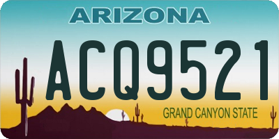 AZ license plate ACQ9521