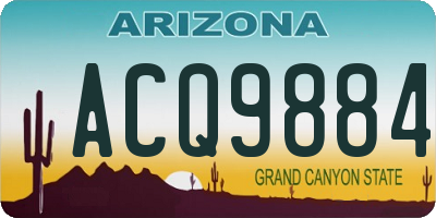 AZ license plate ACQ9884