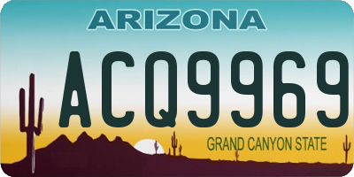 AZ license plate ACQ9969
