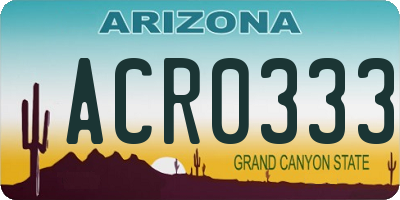 AZ license plate ACR0333