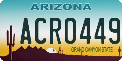 AZ license plate ACR0449