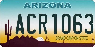 AZ license plate ACR1063