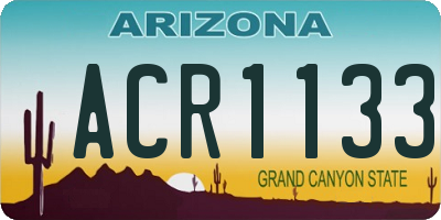 AZ license plate ACR1133