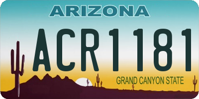 AZ license plate ACR1181