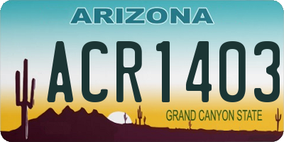 AZ license plate ACR1403