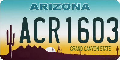 AZ license plate ACR1603
