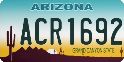 AZ license plate ACR1692
