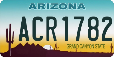 AZ license plate ACR1782