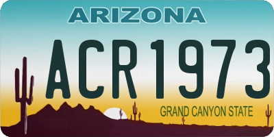 AZ license plate ACR1973