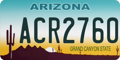 AZ license plate ACR2760