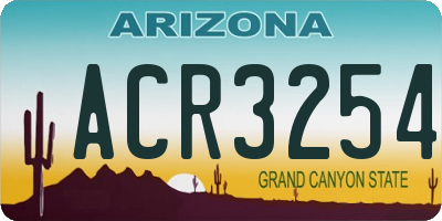 AZ license plate ACR3254