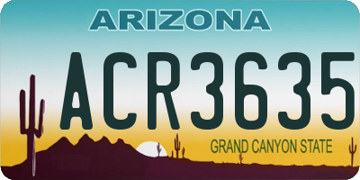 AZ license plate ACR3635