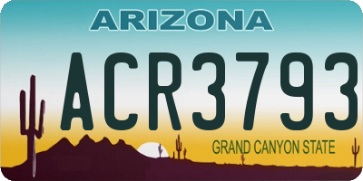 AZ license plate ACR3793