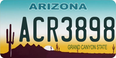 AZ license plate ACR3898