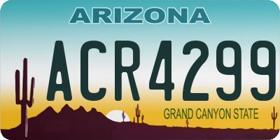AZ license plate ACR4299