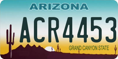 AZ license plate ACR4453
