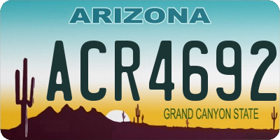 AZ license plate ACR4692