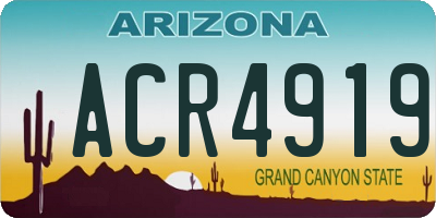 AZ license plate ACR4919
