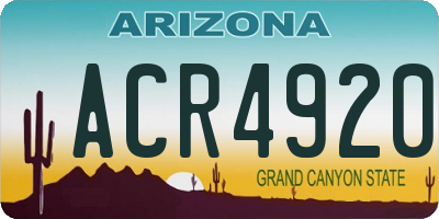 AZ license plate ACR4920