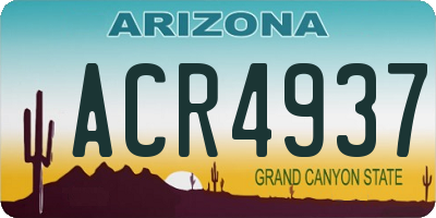 AZ license plate ACR4937