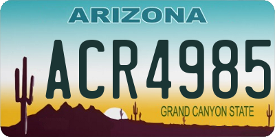 AZ license plate ACR4985