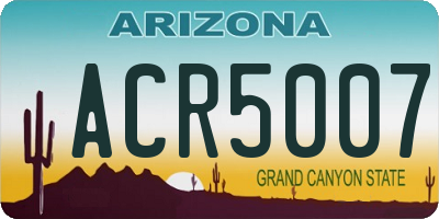 AZ license plate ACR5007