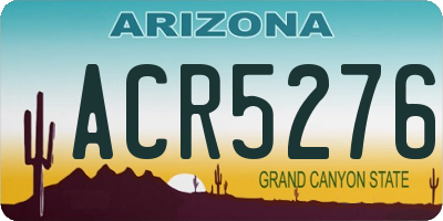 AZ license plate ACR5276