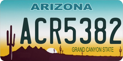 AZ license plate ACR5382