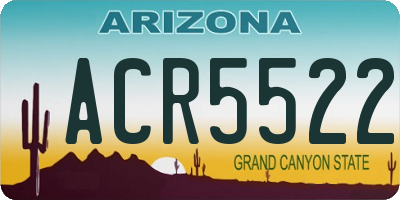 AZ license plate ACR5522