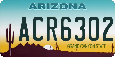 AZ license plate ACR6302