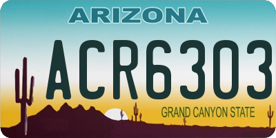 AZ license plate ACR6303