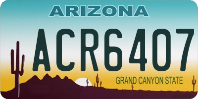 AZ license plate ACR6407