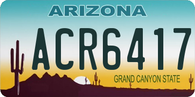 AZ license plate ACR6417