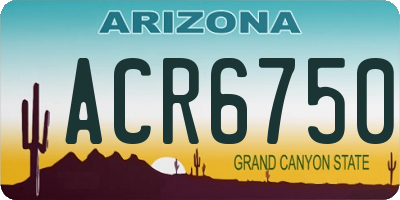 AZ license plate ACR6750
