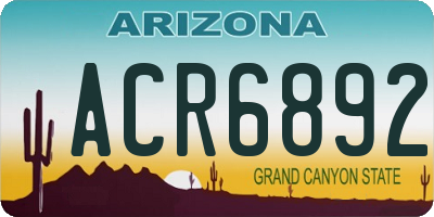AZ license plate ACR6892