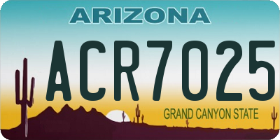 AZ license plate ACR7025