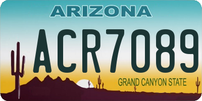 AZ license plate ACR7089