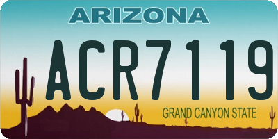 AZ license plate ACR7119