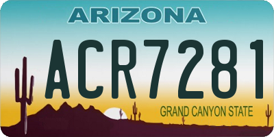 AZ license plate ACR7281