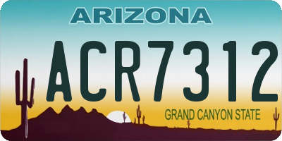 AZ license plate ACR7312