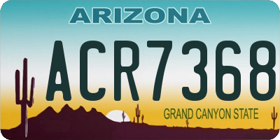 AZ license plate ACR7368