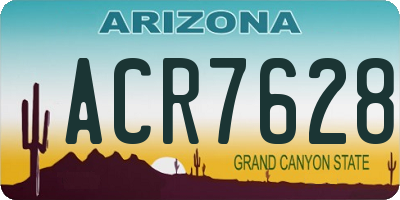 AZ license plate ACR7628