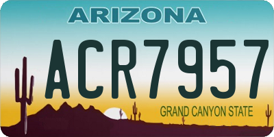 AZ license plate ACR7957