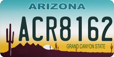 AZ license plate ACR8162
