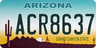 AZ license plate ACR8637