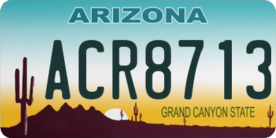 AZ license plate ACR8713