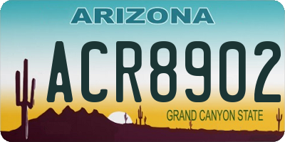 AZ license plate ACR8902