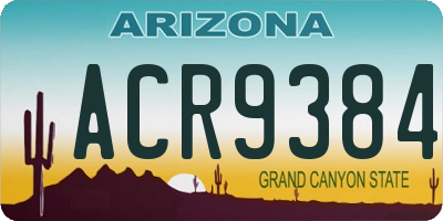AZ license plate ACR9384