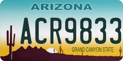 AZ license plate ACR9833